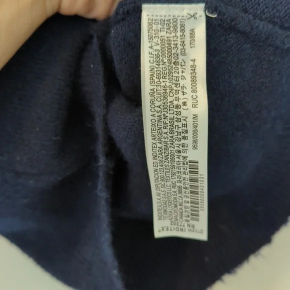 ZARA Royal Blue Knit Bib Collar Women's Sweater M - Picture 6 of 7